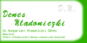 denes mladoniczki business card