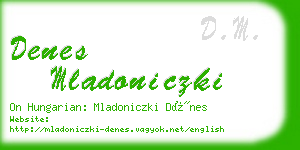 denes mladoniczki business card